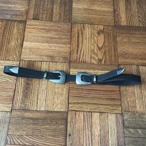Black & Silver Western Style Belt